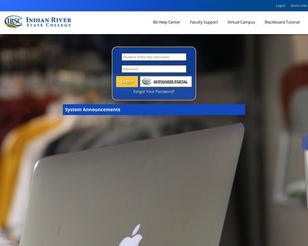 website thubmnail of IRSC Blackboard