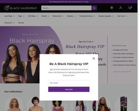 website thubmnail of Black Hairspray