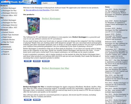 website thubmnail of Blazing Tools Software