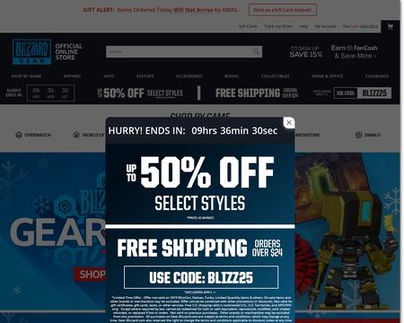 website thubmnail of Blizzardgearstore