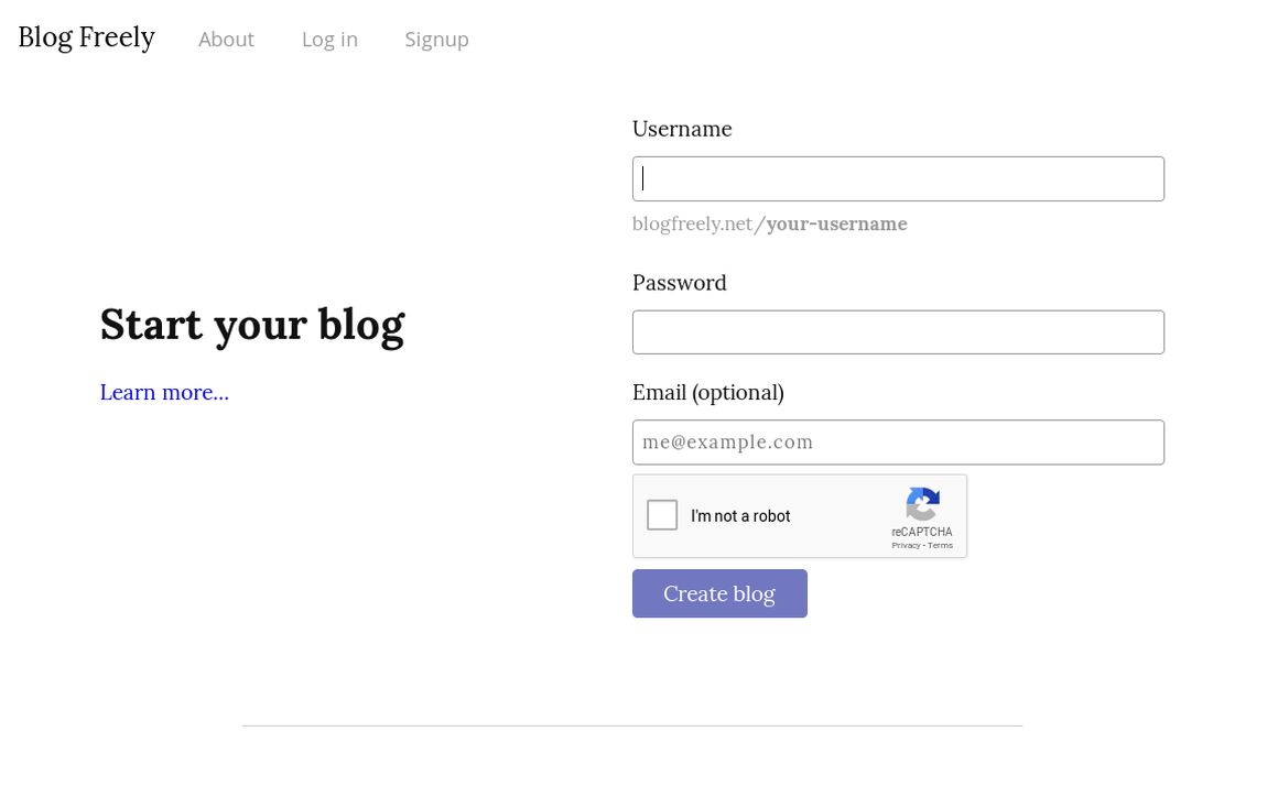 website thubmnail of Blogfreely.net