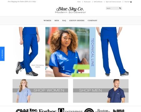 website thubmnail of Blue Sky Scrubs