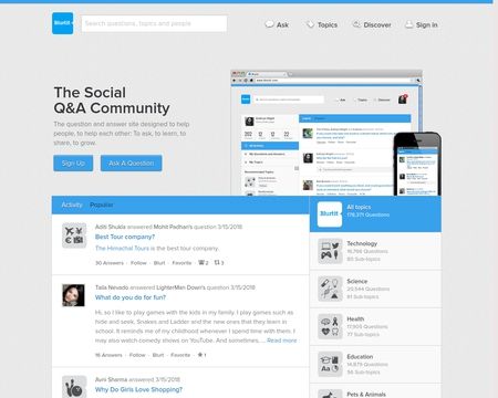website thubmnail of Blurtit