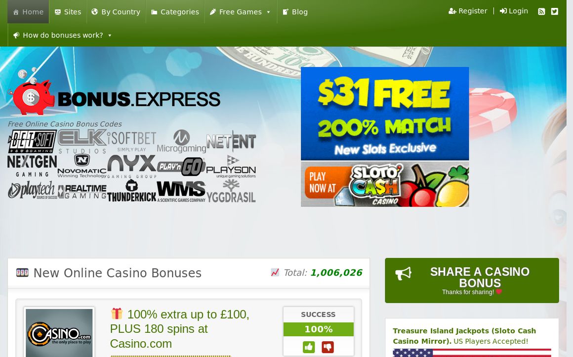 website thubmnail of Bonus.express