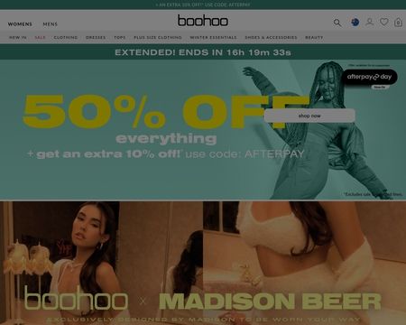 website thubmnail of Boohoo AU
