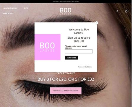 website thubmnail of Boolashes.co.uk