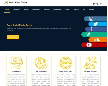 website thubmnail of Boost fans online