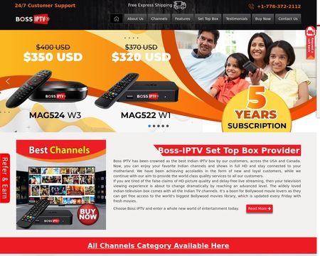 website thubmnail of Boss IPTV