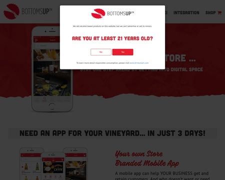 website thubmnail of Bottomsup.shop