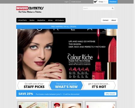 website thubmnail of Brandedcosmetics.pk