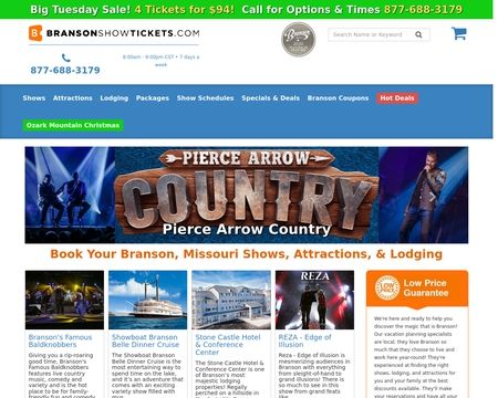 website thubmnail of Branson Show Tickets