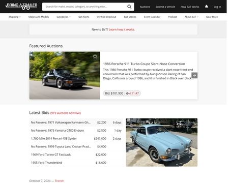 website thubmnail of Bringatrailer