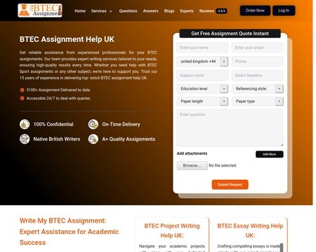 website thubmnail of BTEC Assignment Help