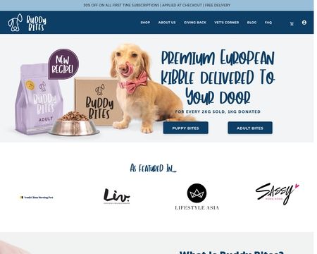 website thubmnail of Buddybites.dog
