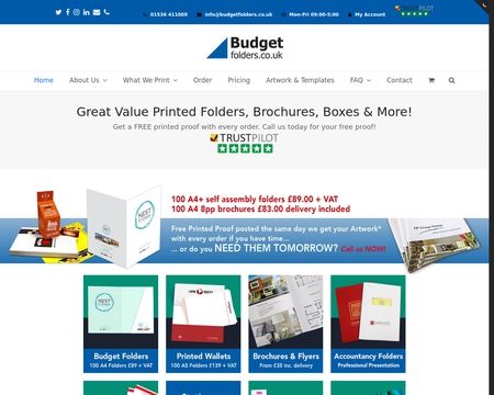 website thubmnail of Budgetfolders.co.uk