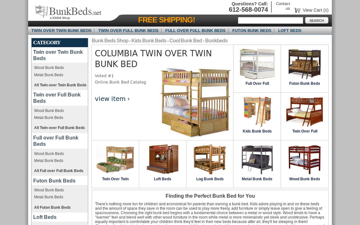 website thubmnail of BunkBeds.net