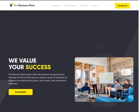 website thubmnail of Pro Business Plans