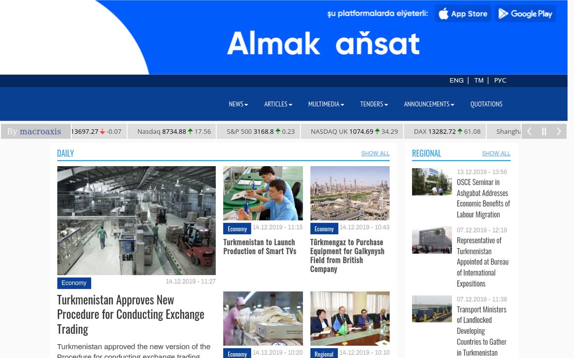 website thubmnail of Business.com.tm