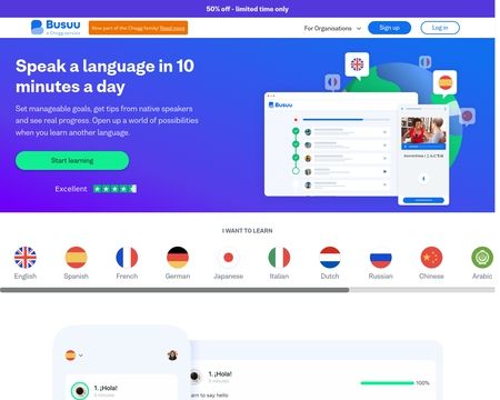 website thubmnail of Busuu