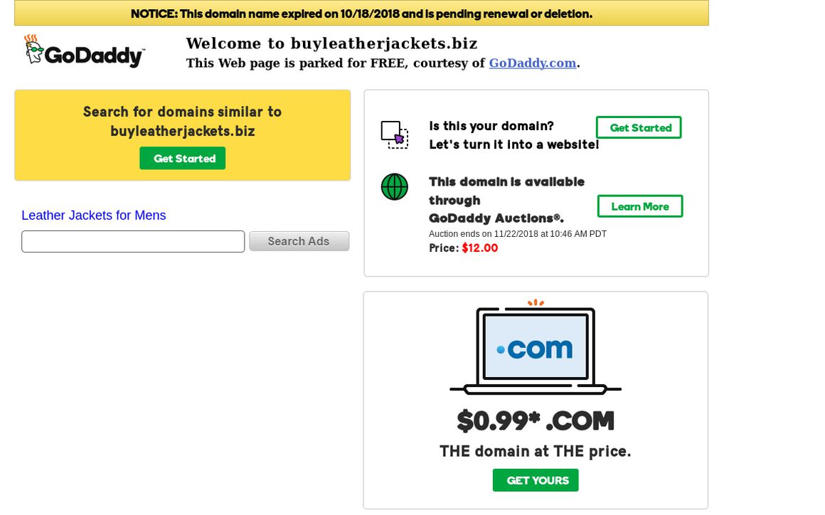 website thubmnail of BuyLeatherJackets.biz
