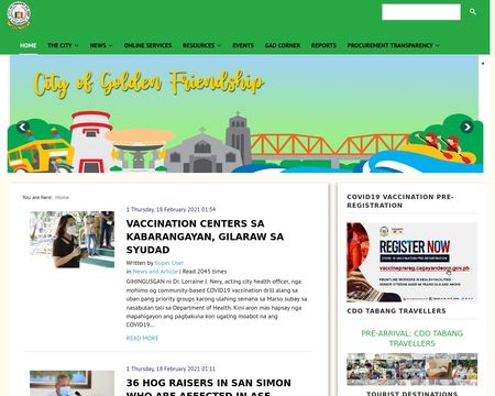 website thubmnail of Cagayan De Oro Official Website