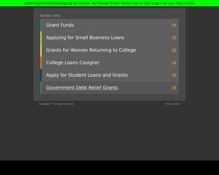website thubmnail of California Government Funding.org