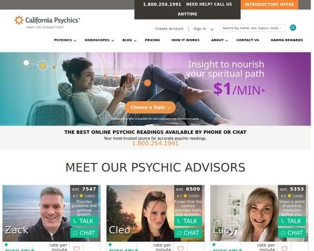website thubmnail of CaliforniaPsychics