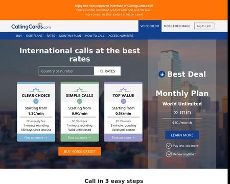 website thubmnail of CallingCards.com