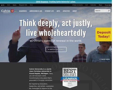 website thubmnail of Calvin College