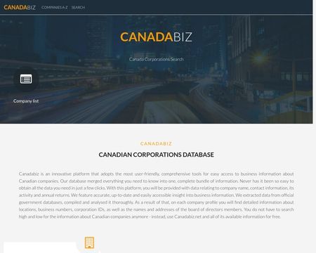 website thubmnail of Canada Biz