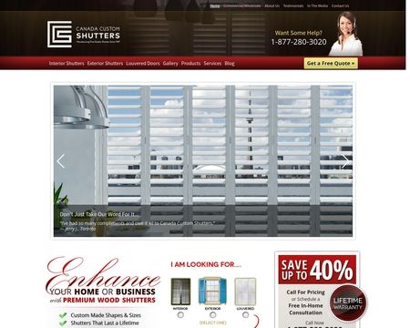 website thubmnail of Canada Custom Shutters