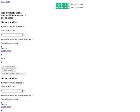 website thubmnail of Capital Finances.co.uk