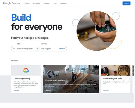 website thubmnail of Google Careers