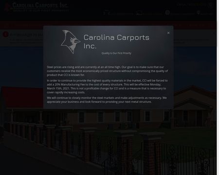 website thubmnail of Carolinacarportsinc