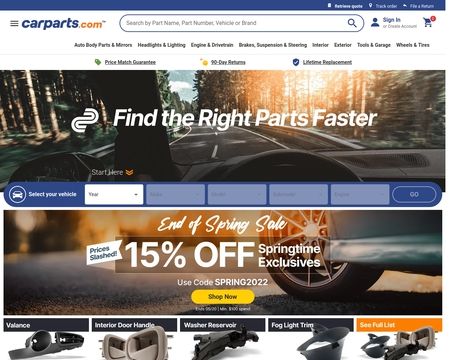 website thubmnail of CarParts.com