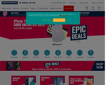 website thubmnail of Carphone Warehouse