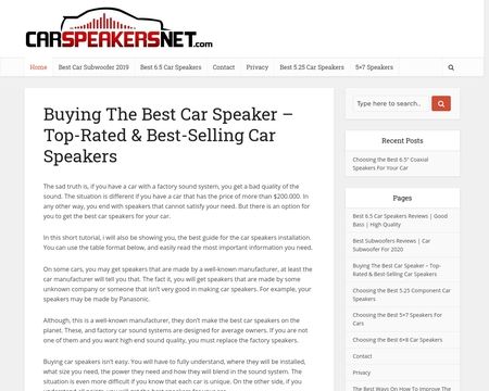 website thubmnail of CarSpeakersNet