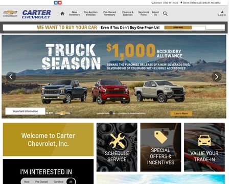 website thubmnail of Carterchevyofshelby