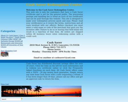 website thubmnail of CashSaver.net