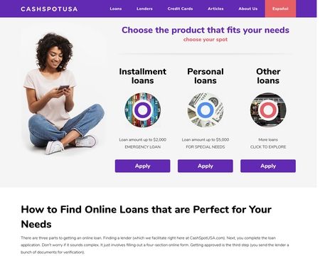 website thubmnail of Cash Spot USA