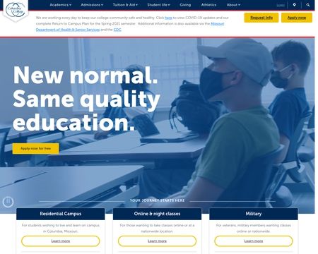 website thubmnail of Columbia College, Columbia, MO