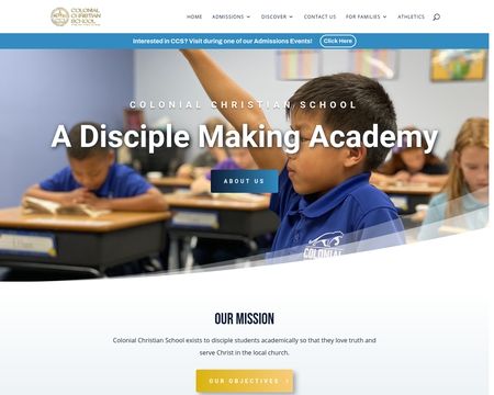 website thubmnail of COLONIAL CHRISTIAN SCHOOL