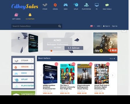 website thubmnail of Cdkeysales