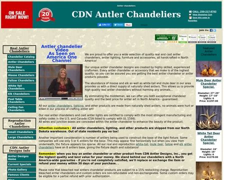 website thubmnail of CDN Antler Chandeliers