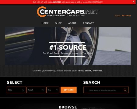 website thubmnail of CenterCaps.net