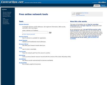 website thubmnail of Free online network tools