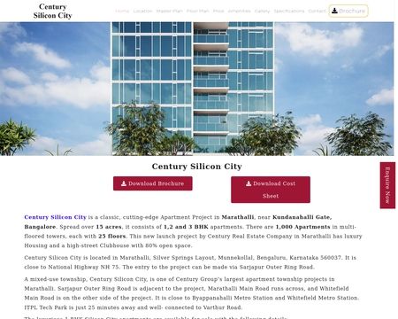 website thubmnail of Centurysiliconcity.in