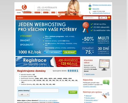 website thubmnail of Český Hosting