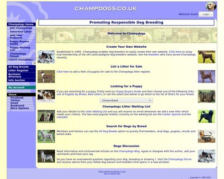 website thubmnail of Champdogs.co.uk