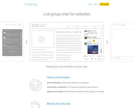 website thubmnail of Chatango